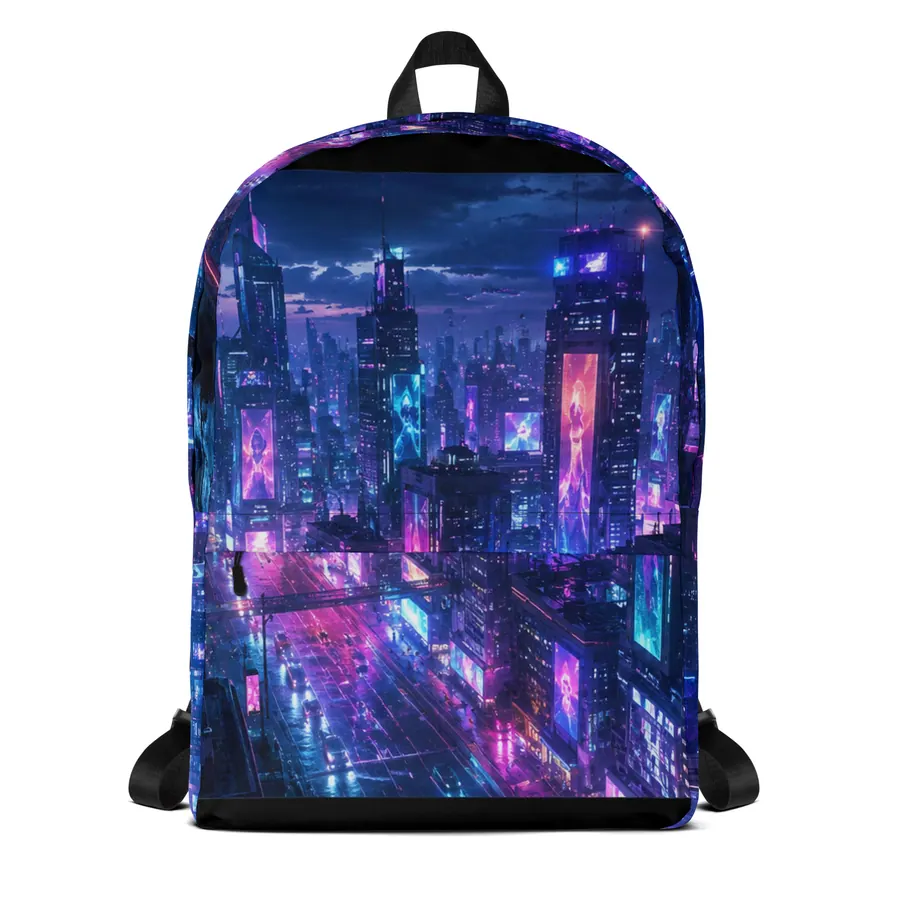Neon Metropolis Gaming Laptop Backpack
